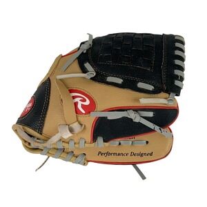 Rawlings Players Series 10" Kids Baseball Glove Tan Black Right Hand Throw